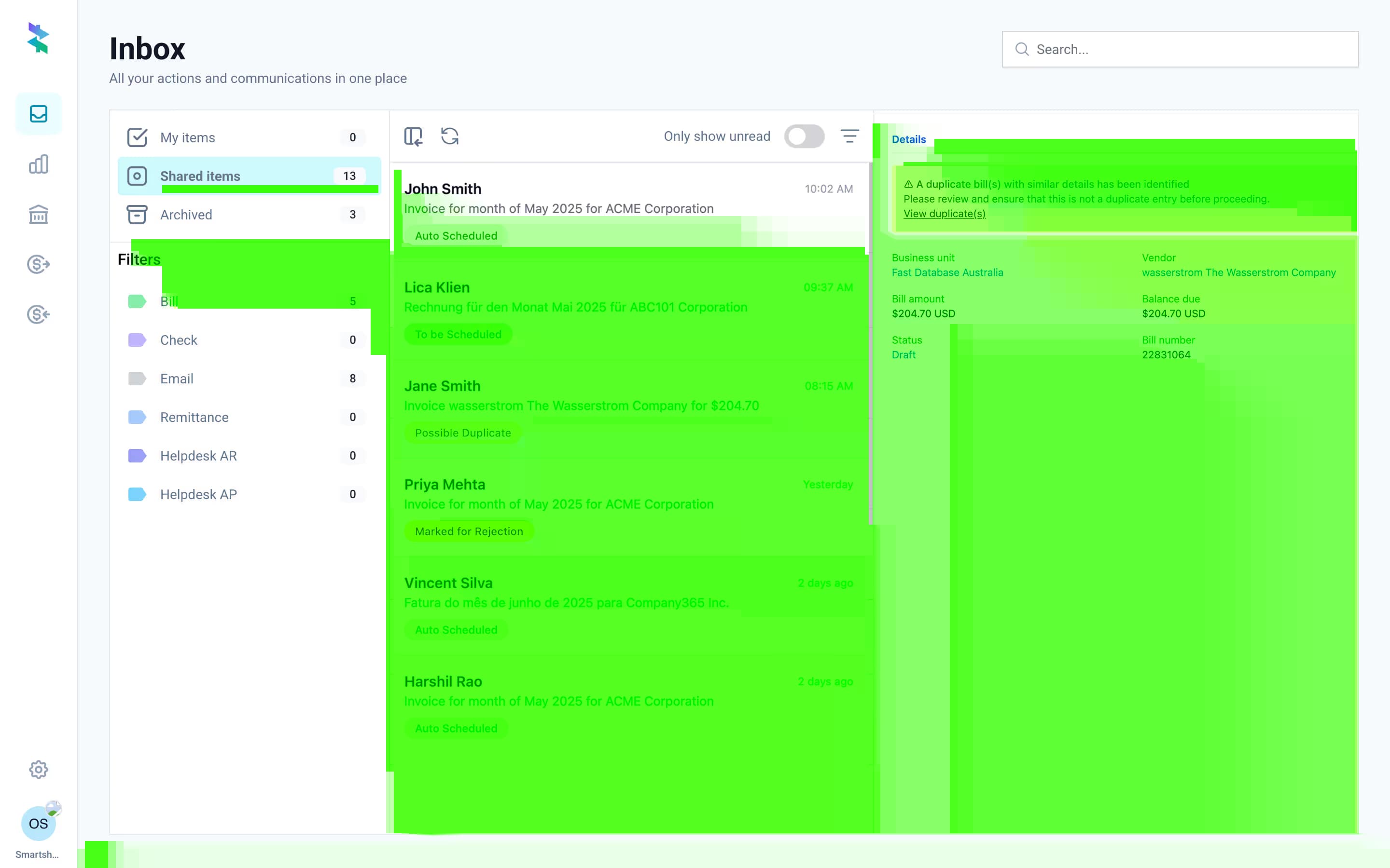 Dashboard mockup